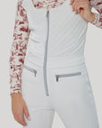 Quilted Velvet Ski Overall - White