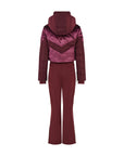 Chevron Ski Suit - Cabernet Velvet