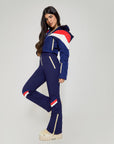 Chevron Ski Suit - Navy