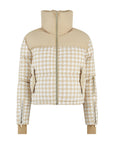 Cropped Bomber Ski Jacket – Nude Houndstooth