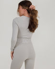 Ribbed Base Layer Set - Soft Grey