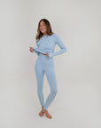 Ribbed Base Layer Set - Sky Blue