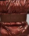 Shearling Pioneer Puffer Ski Jacket - Cherry Chocolate