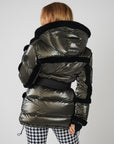 Shearling Pioneer Puffer Ski Jacket - Charcoal Black