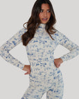 Toile de Jouy Base Layer Set - Blue