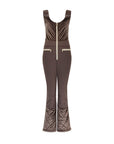 Quilted Velvet Ski Overall - Chocolate