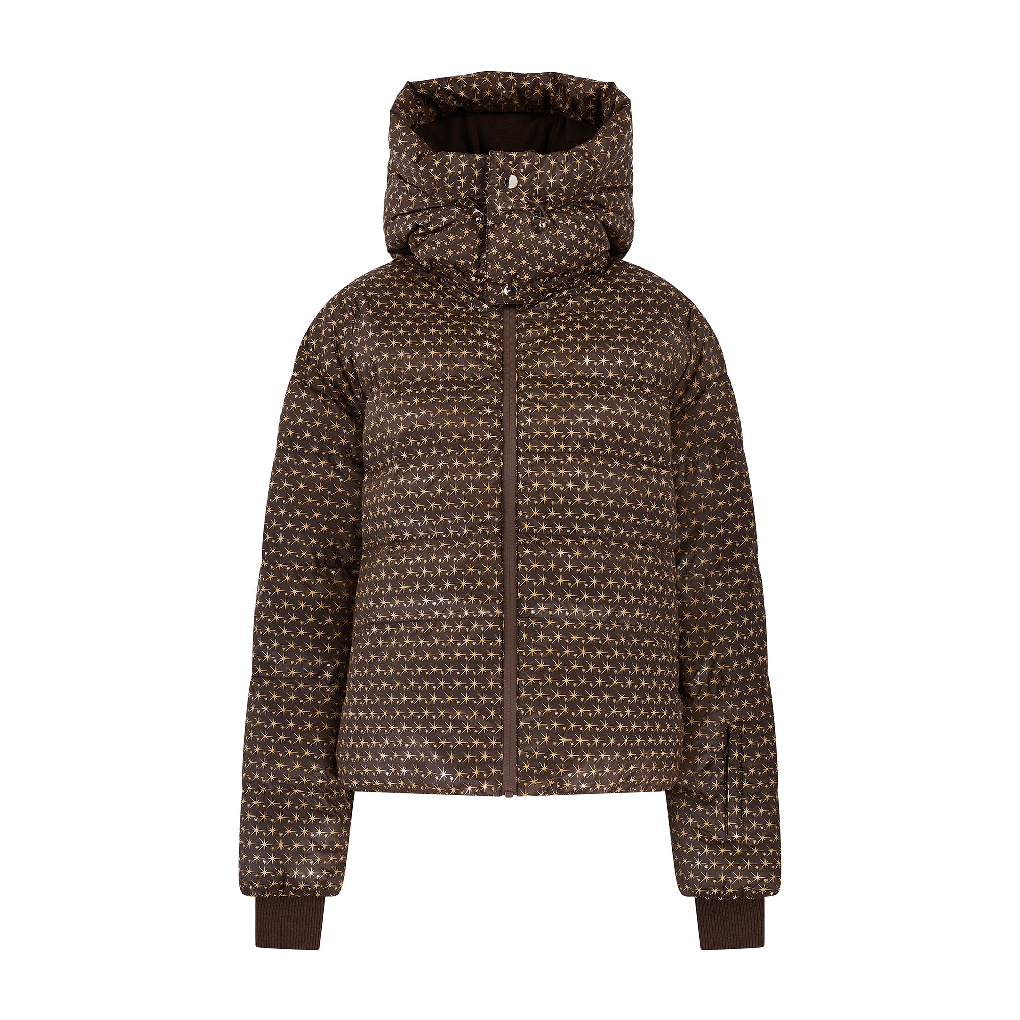 Apricity Oversized Ski Jacket - Chocolate / Gold