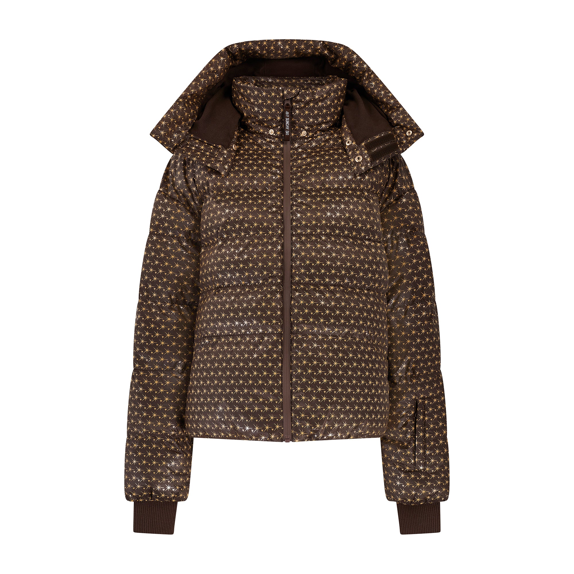 Apricity Oversized Ski Jacket - Chocolate / Gold