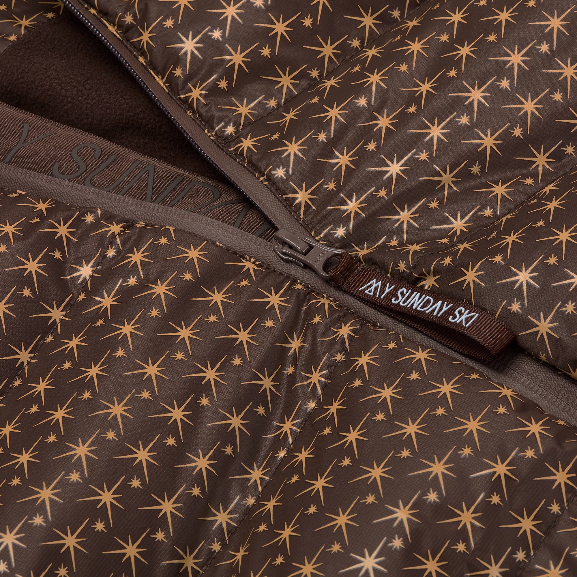 Apricity Oversized Ski Jacket - Chocolate / Gold