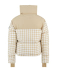 Cropped Bomber Ski Jacket – Nude Houndstooth