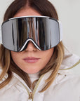 Celestial Goggles: White Strap / Gray Mirror Lens