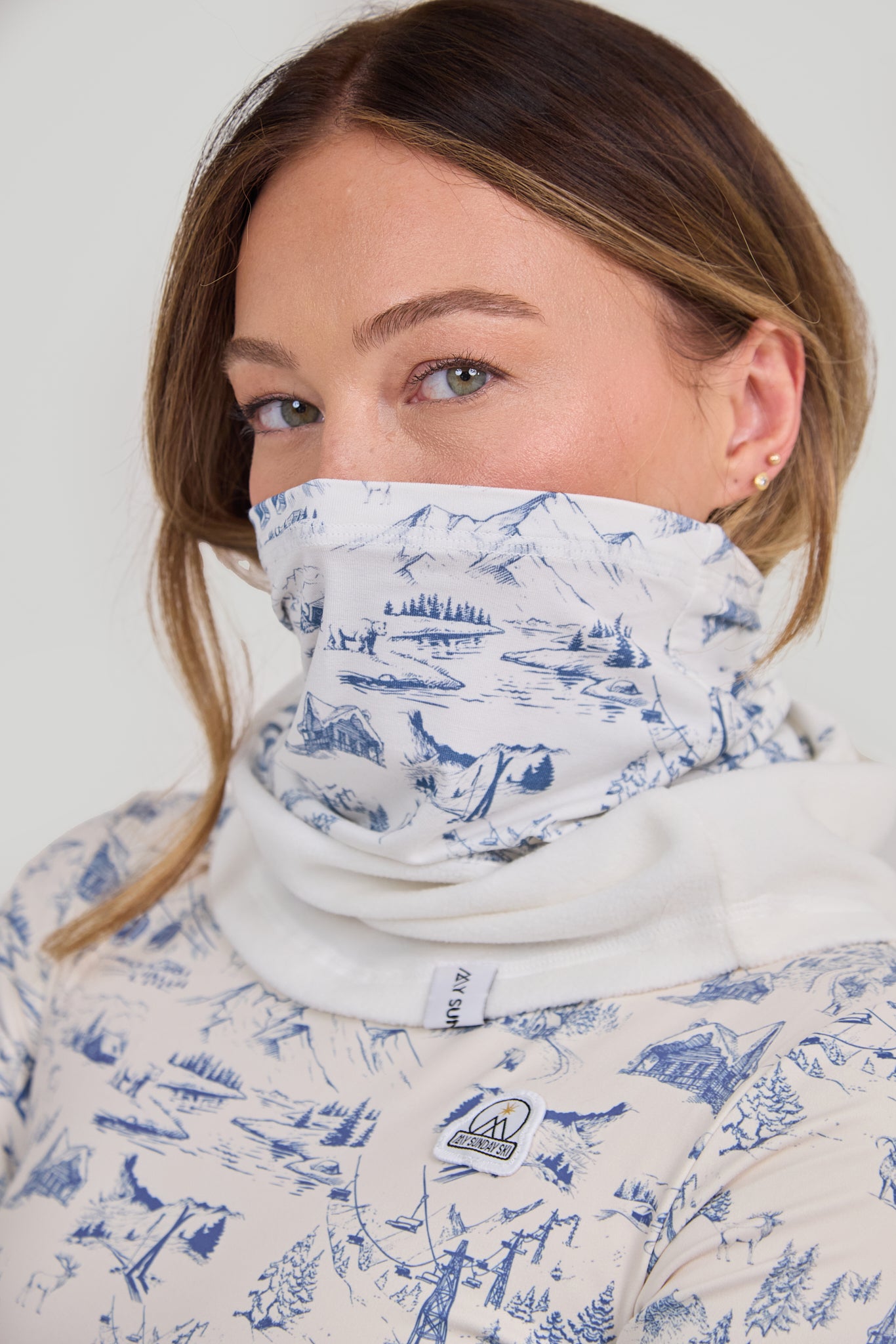 Face &amp; Neck Gaiter - Toile de Jouy