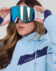 Celestial Goggles: White Strap / Gray Ice Blue Lens