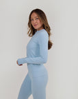 Ribbed Base Layer Set - Sky Blue