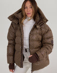 Apricity Oversized Ski Jacket - Chocolate / Gold