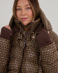 Apricity Oversized Ski Jacket - Chocolate / Gold