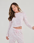 Pointelle Toile Pyjama Set - White / Pink