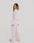 Pointelle Toile Pyjama Set - White / Pink