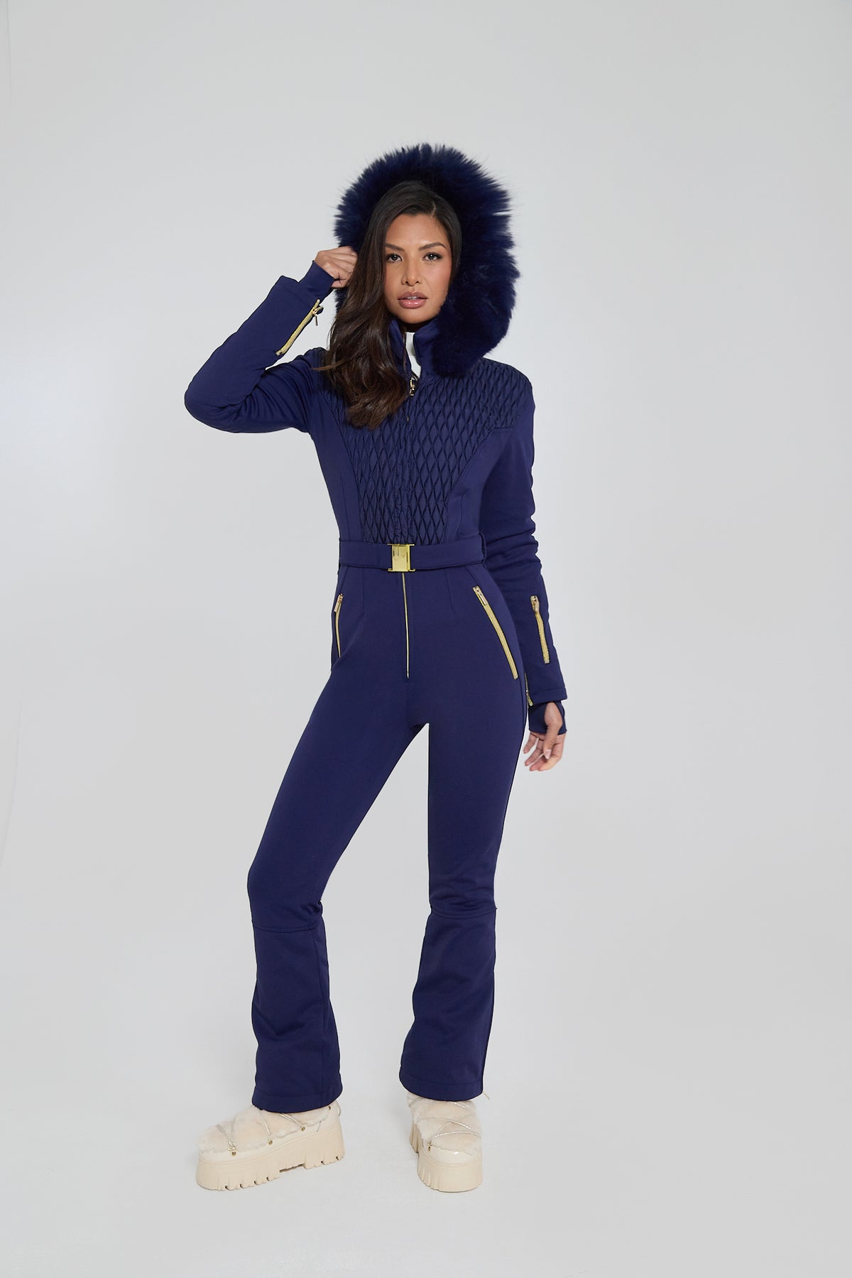 Élégance Méribel Ski Suit - hood up