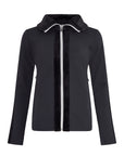 Ribbed Zip Up Mid Layer - Black