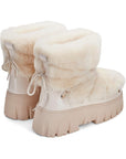 Lug Tread Shearling Snow Boots - Short Cream