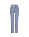 Wide Leg Cashmere Pants - Ice Grey / White