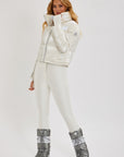 Cropped Bomber Ski Jacket – Snow Sparkle White