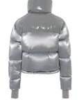 Cropped Bomber Ski Jacket – Moonlight Grey