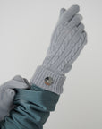 Cashmere Cable Gloves - Grey / Blue